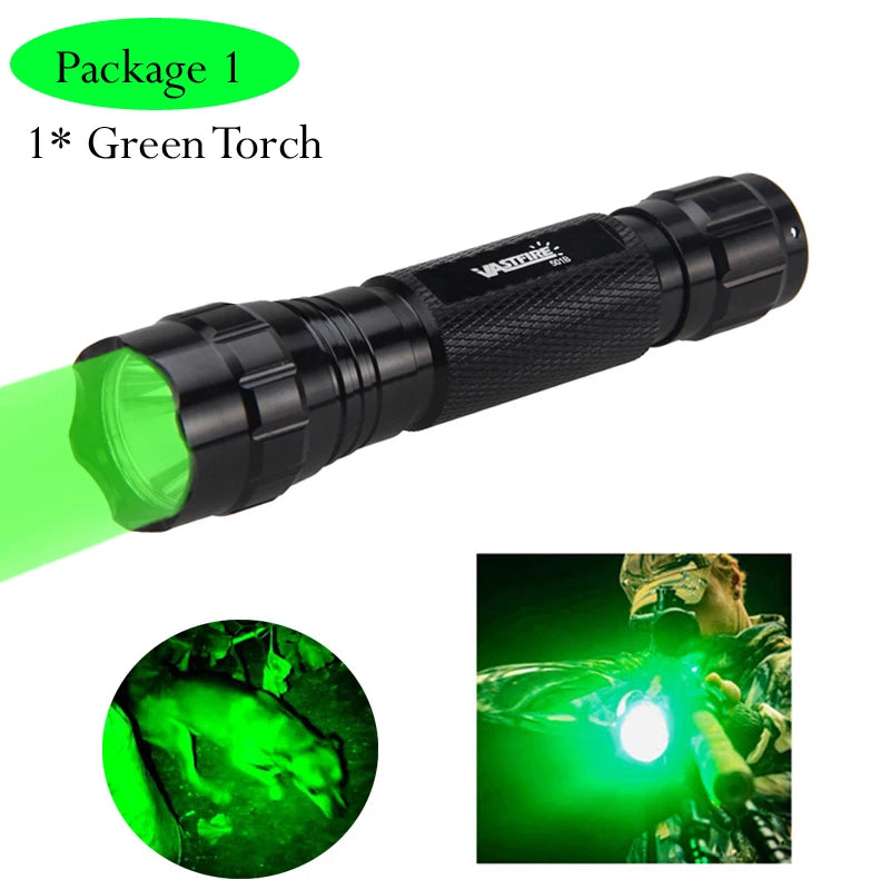 5000lm Led White Tactical Hunting Flashlight Weapon Gun Light +Rifle Scope Airsoft Mount+Switch+18650+USB Charger+Box