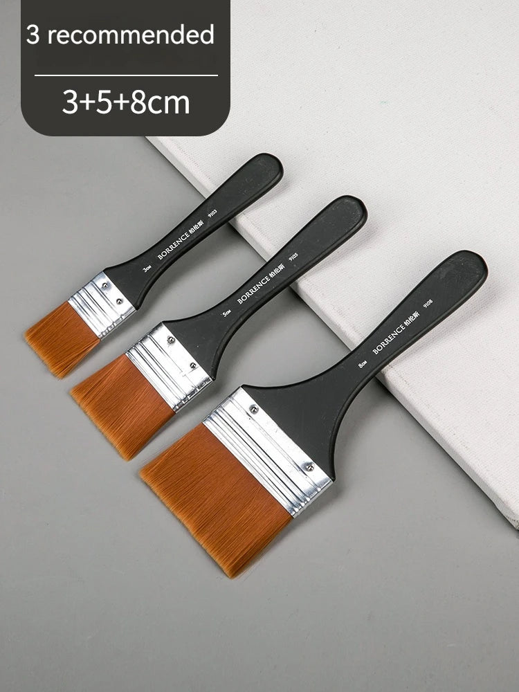 Borrence 1/2/3/5pcs Memory Nylon Paint Brushes Set for Acrylic Oil Drawing Watercolor Wooden Painting Brush Tools Art Supplies