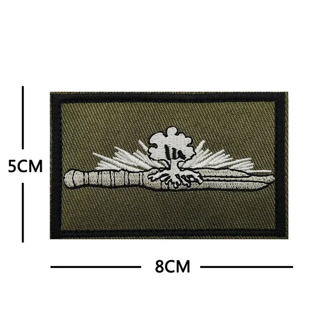 Army green Israel Iron Sword military Embroidered Badge Tactical Stickers On Clothing With Hook And Loop