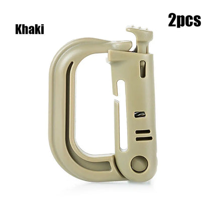 1/2/5Pcs Attach Plasctic Shackle Carabiner D-ring Clip Molle Webbing Backpack Buckle Snap Lock Grimlock Camp Hike Mountain climb