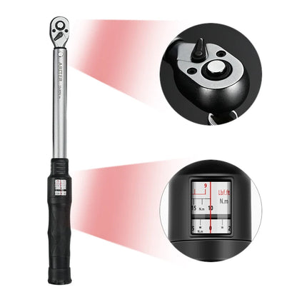 Torque Wrench N.m Lbf.ft Double unit scale 10-330N.m 3/8 1/2 Adjustable and Replaceable head Motorcycle Car Repair Tools