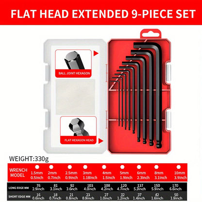 Hexagonal wrench screwdriver set, universal with socket. Suitable for motorcycle and bicycle hexagonal key set