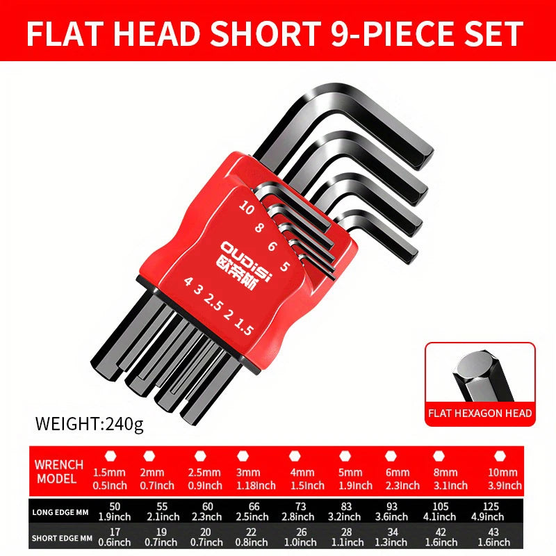 Hexagonal wrench screwdriver set, universal with socket. Suitable for motorcycle and bicycle hexagonal key set