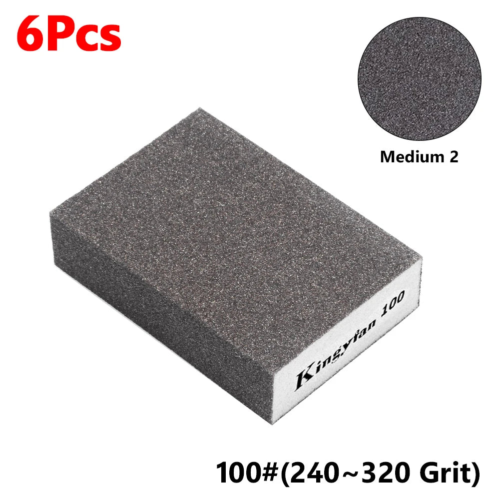 6Pcs/Set Wall Grinding Descaling Clean Sand 60-220# Sanding Sponges Polishing Blocks Brush Brick Washable Wood Metal Derusting