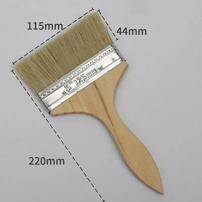 5pcs Paint Brush Wooden Handle BBQ Brush 1-6 Inch Soft Hair Brush Artist Painting Brushes for Wall and Furniture Paint Tool Set