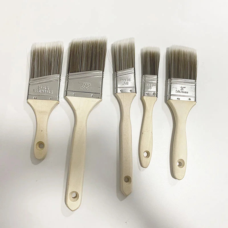 5pcs Paint Brush Set Home Improvement Interior & Exterior Corner Brushes For Latex Paints Lacquers Stains Painting Supplies Tool