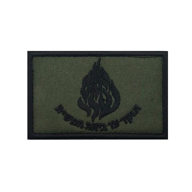 Army green Israel Iron Sword military Embroidered Badge Tactical Stickers On Clothing With Hook And Loop