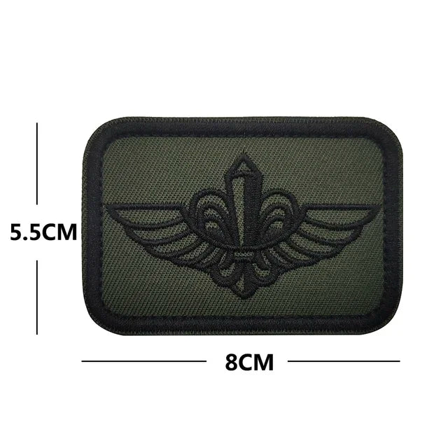 Army green Israel Iron Sword military Embroidered Badge Tactical Stickers On Clothing With Hook And Loop