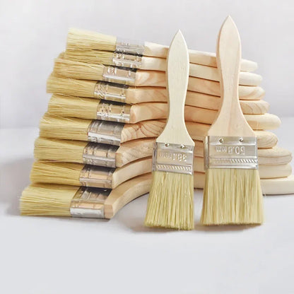 5PC Paint Brush 1/2/4/6 Inch Wooden Handle BBQ Brush for Wall and Furniture Paint Tool Painting Brushes Set Artist Paint Brushes