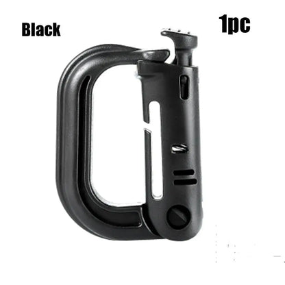 1/2/5Pcs Attach Plasctic Shackle Carabiner D-ring Clip Molle Webbing Backpack Buckle Snap Lock Grimlock Camp Hike Mountain climb