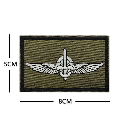 Army green Israel Iron Sword military Embroidered Badge Tactical Stickers On Clothing With Hook And Loop