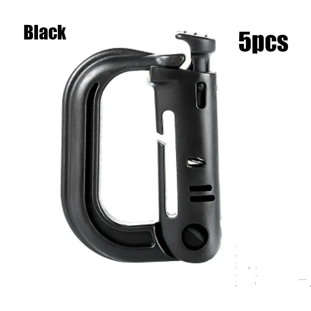 1/2/5Pcs Attach Plasctic Shackle Carabiner D-ring Clip Molle Webbing Backpack Buckle Snap Lock Grimlock Camp Hike Mountain climb