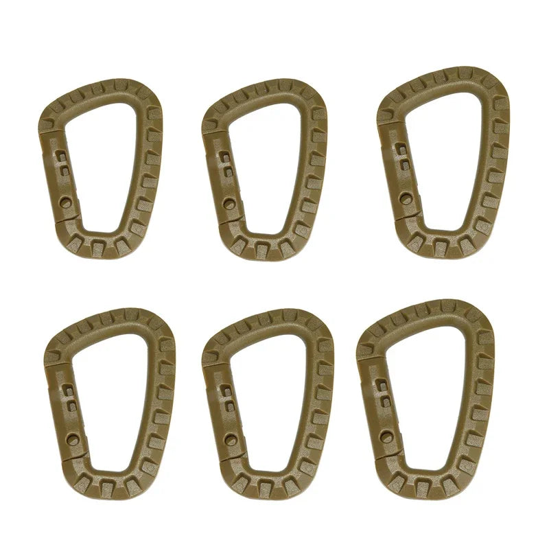 6x Tactical Carabiner Carabina Karabiner Clip Plastic Cadet Hiking Camping