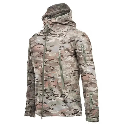 Military Shark Skin Soft Shell Jackets Men Tactical Windproof Waterproof jacket men Army Combat Jackets Mens Hooded Bomber Coats