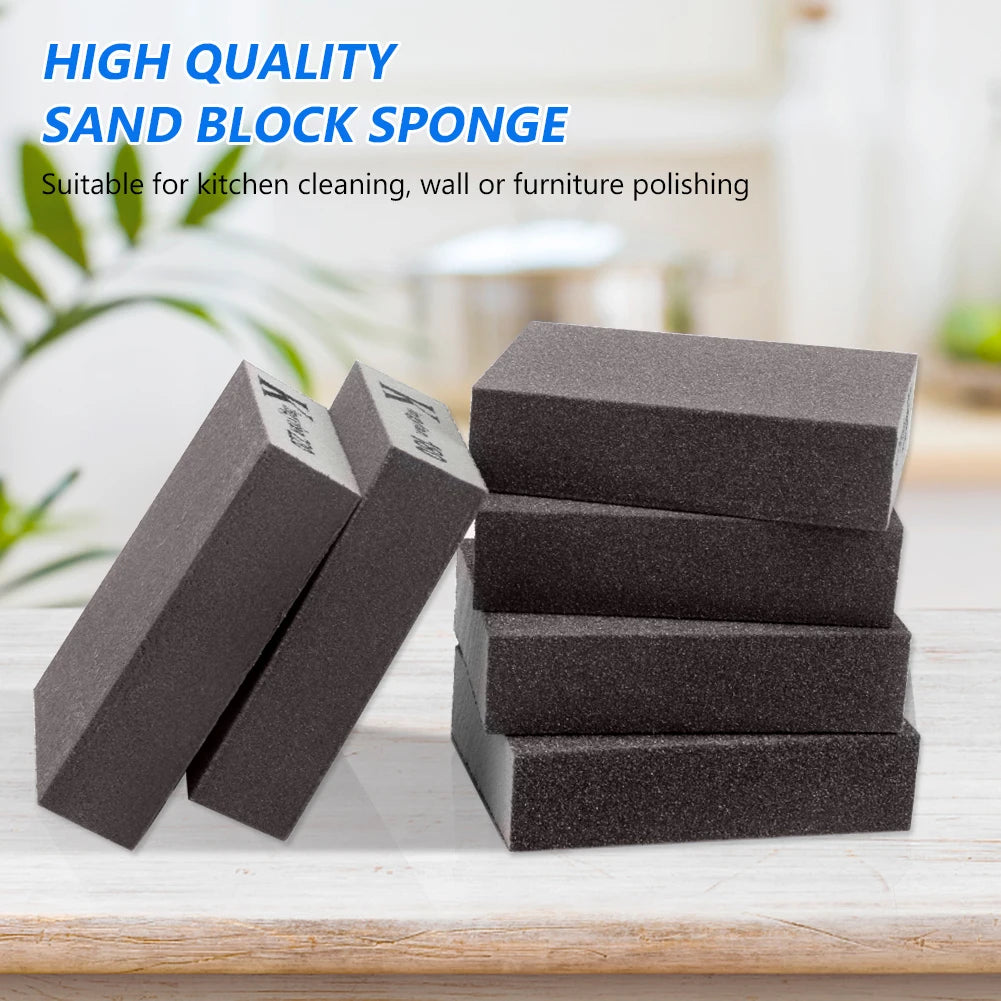 6Pcs/Set Wall Grinding Descaling Clean Sand 60-220# Sanding Sponges Polishing Blocks Brush Brick Washable Wood Metal Derusting