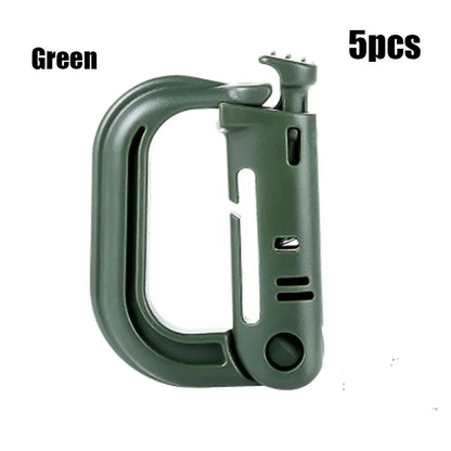 1/2/5Pcs Attach Plasctic Shackle Carabiner D-ring Clip Molle Webbing Backpack Buckle Snap Lock Grimlock Camp Hike Mountain climb