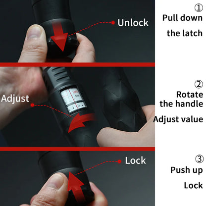 Torque Wrench N.m Lbf.ft Double unit scale 10-330N.m 3/8 1/2 Adjustable and Replaceable head Motorcycle Car Repair Tools