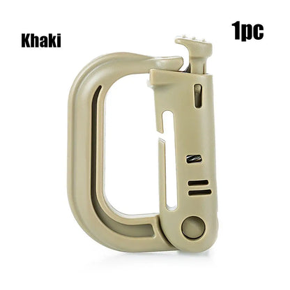 1/2/5Pcs Attach Plasctic Shackle Carabiner D-ring Clip Molle Webbing Backpack Buckle Snap Lock Grimlock Camp Hike Mountain climb