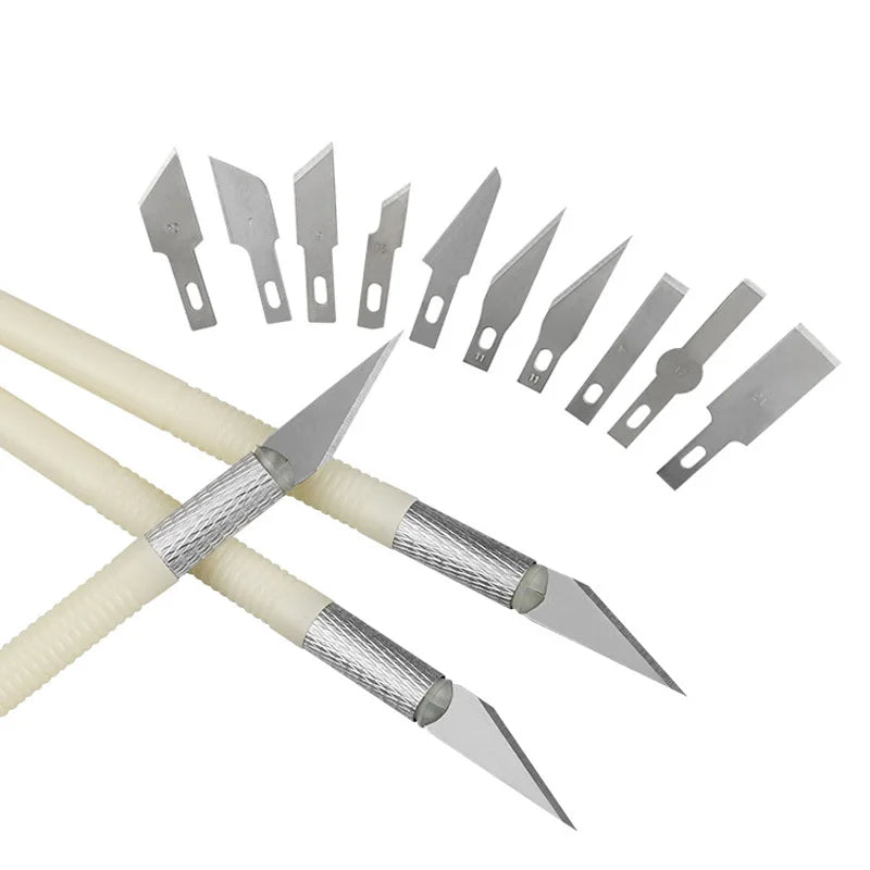 13Pcs Carving Knife Craft Sculpture Paper Cutting Blade Precision Engraving Cutter Non-Slip Hand Tool DIY Art Hobby Repair Set