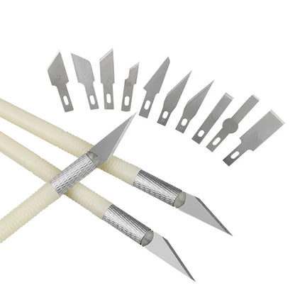 13Pcs Carving Knife Craft Sculpture Paper Cutting Blade Precision Engraving Cutter Non-Slip Hand Tool DIY Art Hobby Repair Set