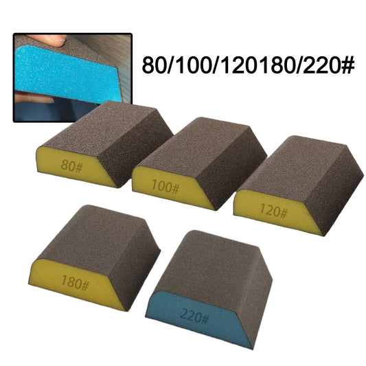 10PCS Sanding Block Washable Sanding Sponge Grinding Wood Drywall Metal Glasses Coarse 80-220 Grit Polishing Sandpaper Block