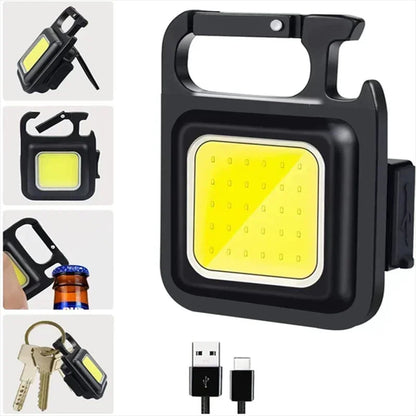 Portable Keychain Light Mini Multifunctional Camping Flashlight USB Rechargeable Work LED Bright COB Pocket Clip Lantern 1-10Pcs