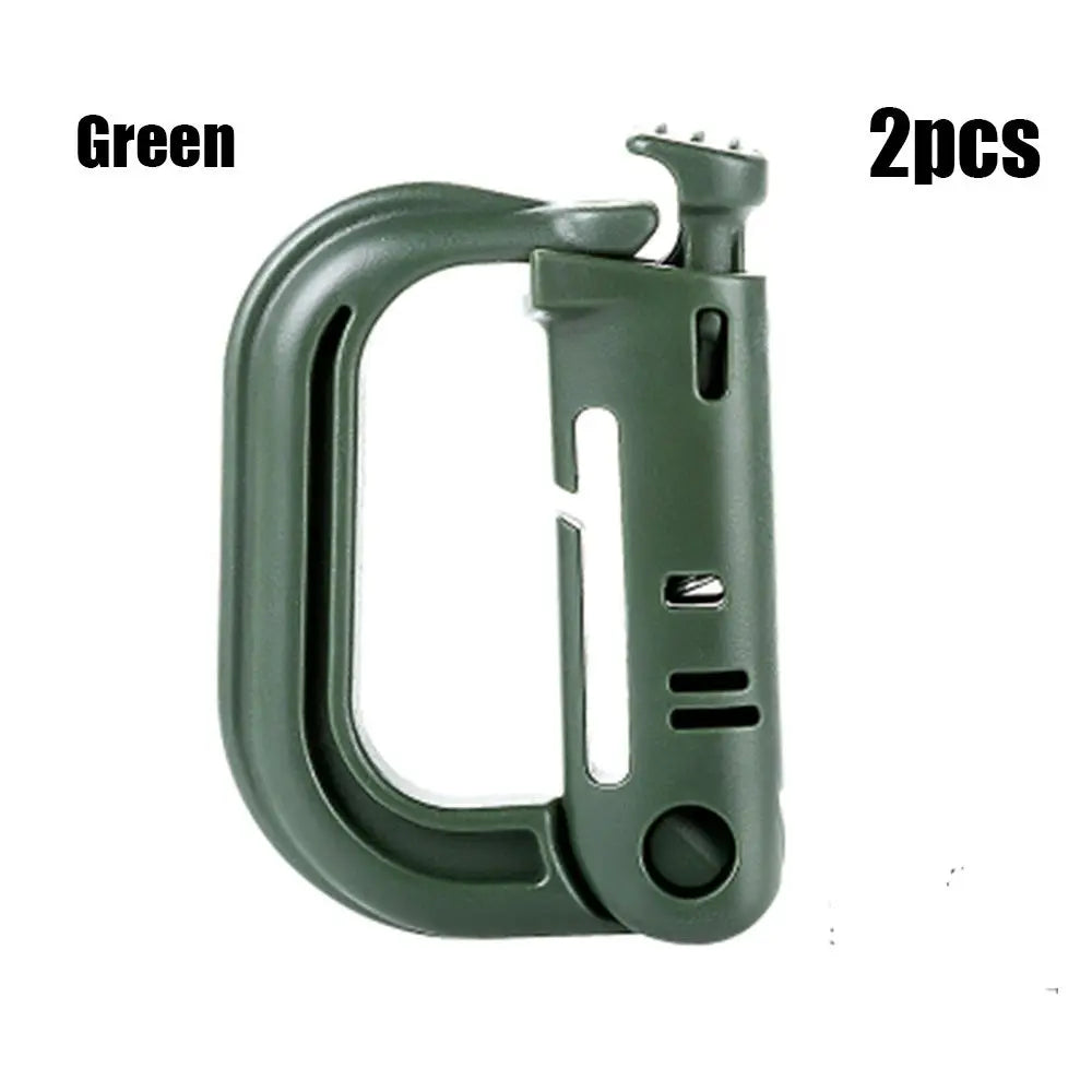 1/2/5Pcs Attach Plasctic Shackle Carabiner D-ring Clip Molle Webbing Backpack Buckle Snap Lock Grimlock Camp Hike Mountain climb