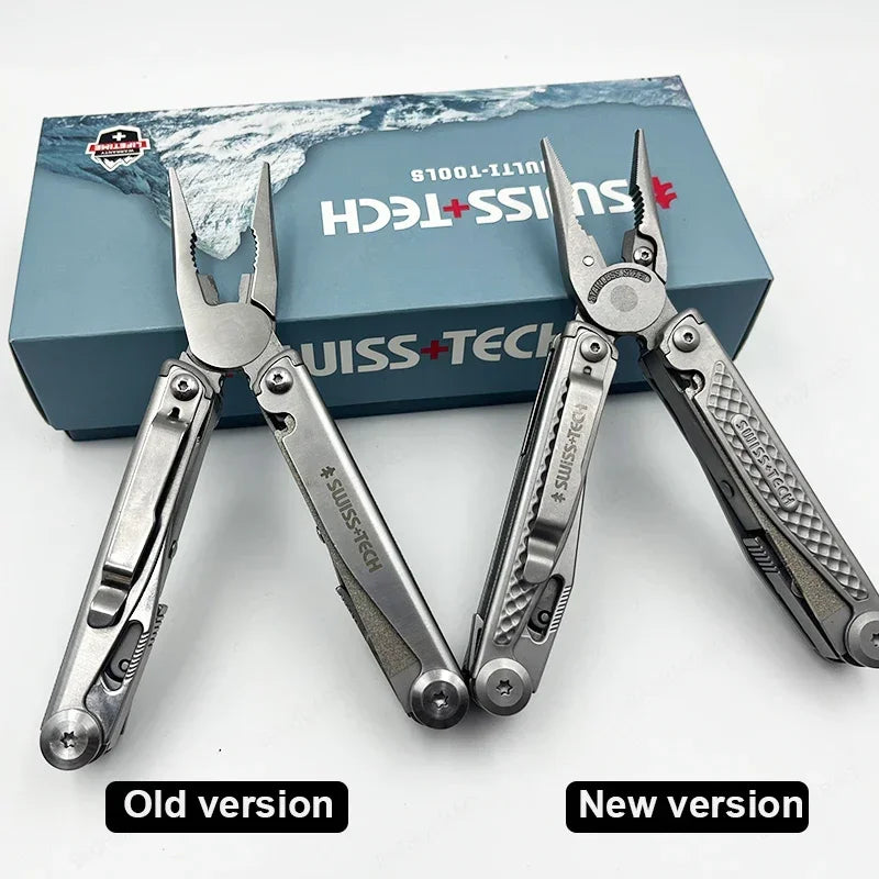 SWISS TECH 18 in 1 Multitool Folding Pliers Multi-functional Combination Tool Portable Scissors Saw Blade EDC Outdoor Equipment