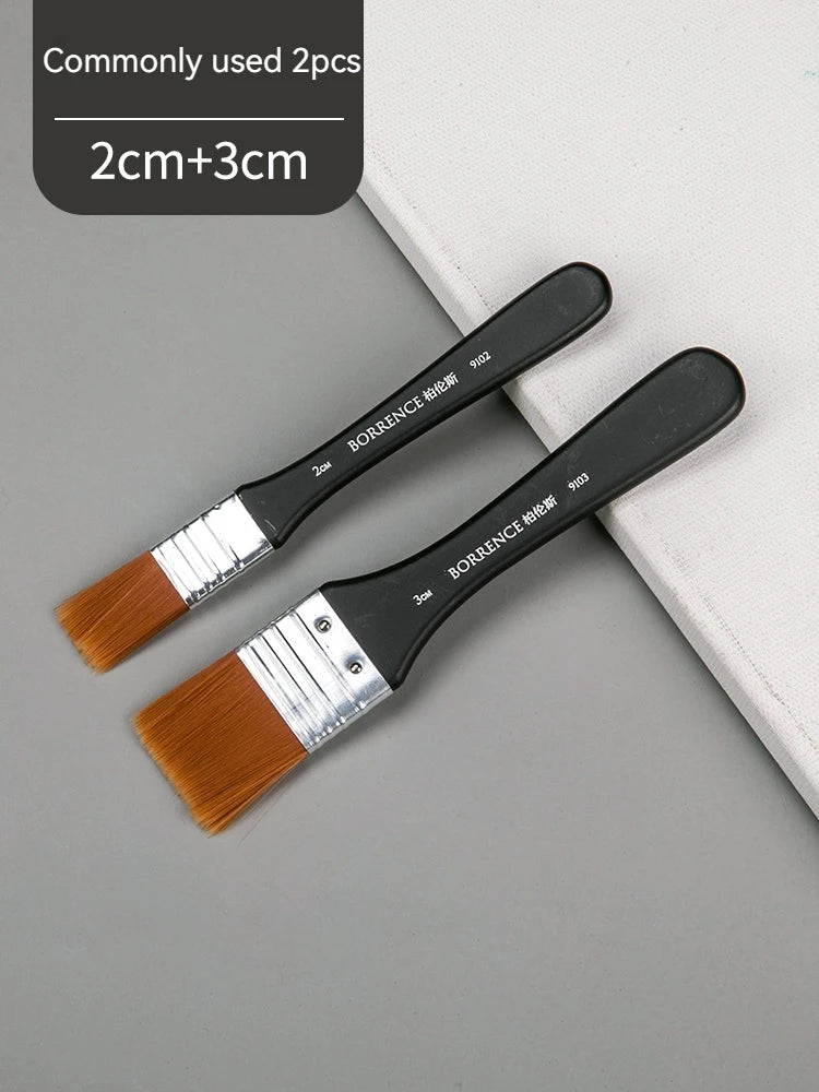 Borrence 1/2/3/5pcs Memory Nylon Paint Brushes Set for Acrylic Oil Drawing Watercolor Wooden Painting Brush Tools Art Supplies