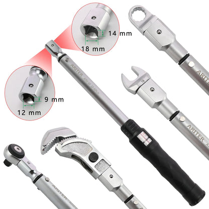 Torque Wrench N.m Lbf.ft Double unit scale 10-330N.m 3/8 1/2 Adjustable and Replaceable head Motorcycle Car Repair Tools