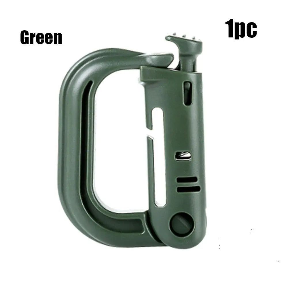 1/2/5Pcs Attach Plasctic Shackle Carabiner D-ring Clip Molle Webbing Backpack Buckle Snap Lock Grimlock Camp Hike Mountain climb