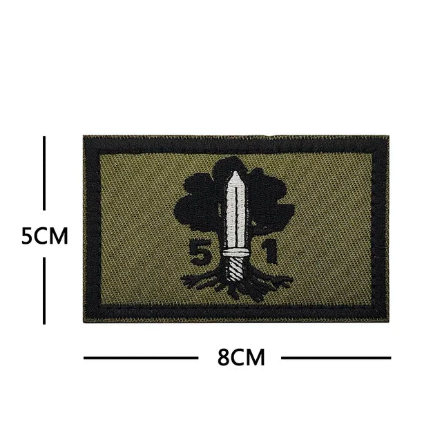 Army green Israel Iron Sword military Embroidered Badge Tactical Stickers On Clothing With Hook And Loop