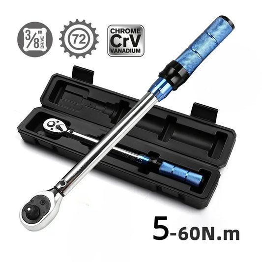 5-60N.m Torque Wrench 3/8 Inch Square Drive Torques Key ±3% High Precision Torque Wrench Professional Bicycle Automotive Tool