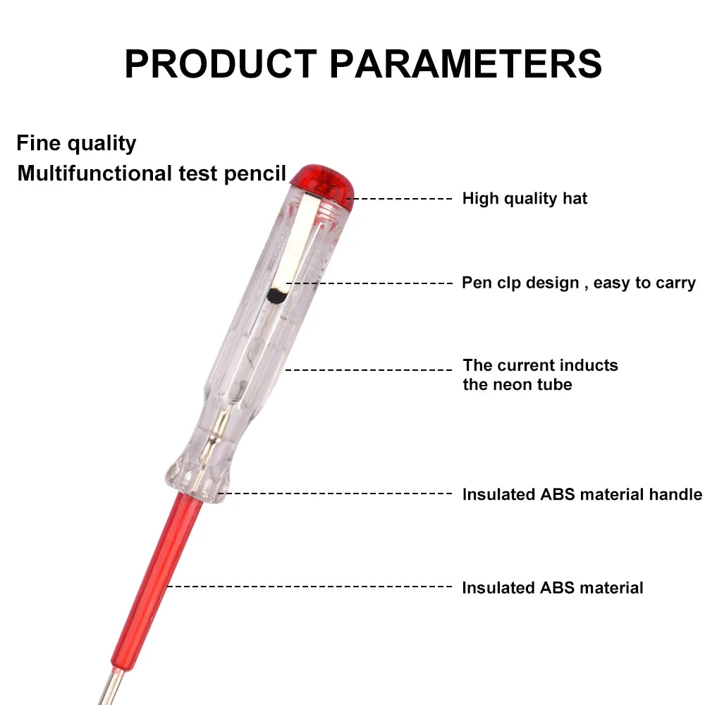 100-500V Test Pen Portable Flat Screwdriver Electric Tool Hand Tool LED Voltage Tester Multipurpose Non-contact Circuit Test Pen