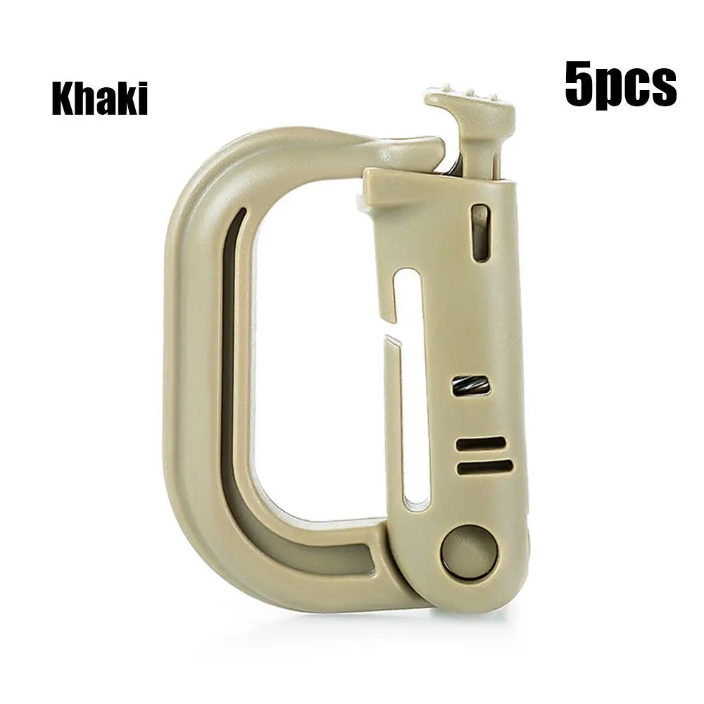 1/2/5Pcs Attach Plasctic Shackle Carabiner D-ring Clip Molle Webbing Backpack Buckle Snap Lock Grimlock Camp Hike Mountain climb