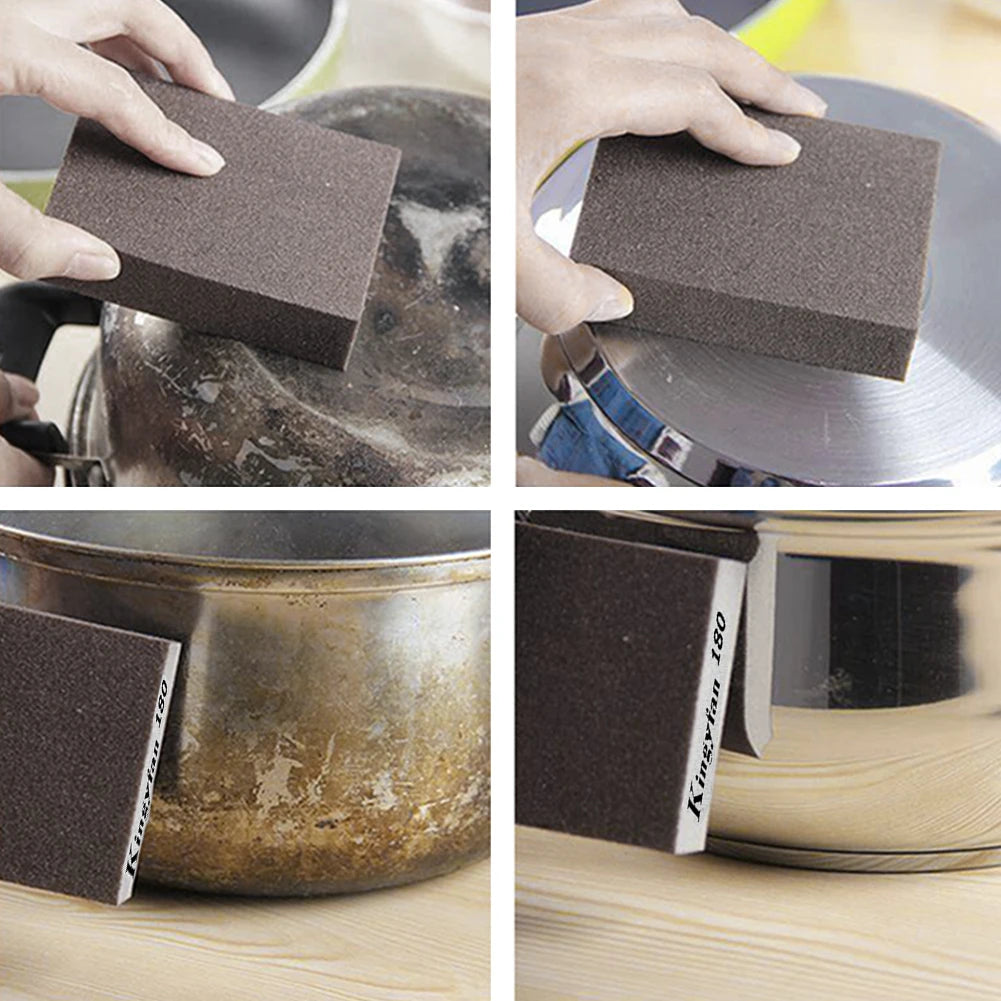 6Pcs/Set Wall Grinding Descaling Clean Sand 60-220# Sanding Sponges Polishing Blocks Brush Brick Washable Wood Metal Derusting