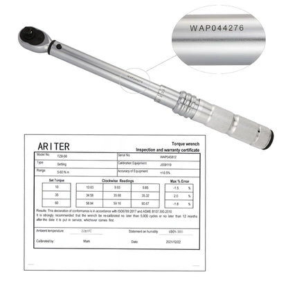 ARITER 1/4 3/8 1/2 Square Drive Torque Wrench 0.5-350N.m Accuracy 3% Car Bike Repair Hand Tools Spanner Two-way Ratchet Key