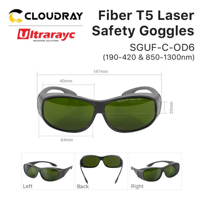 Ultrarayc 1064nm Laser Safety Goggles Protective Glasses Shield Protection Eyewear Style C 900nm-1800nm For YAG DPSS Fiber Laser